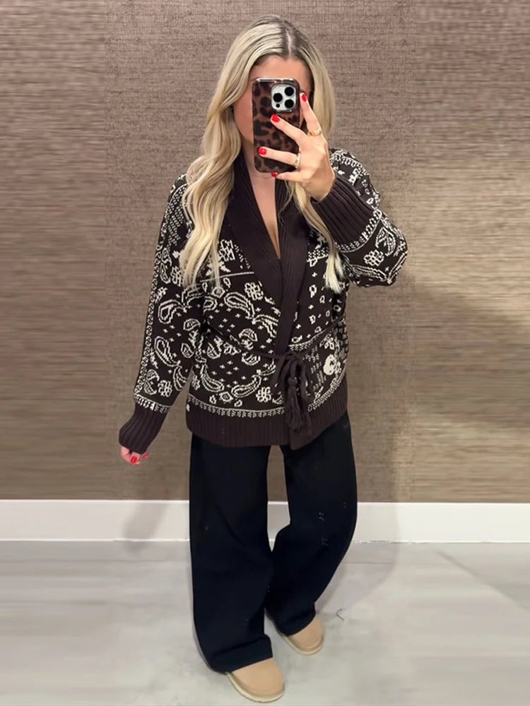 Valerie Jacquard Knit Cardigan
