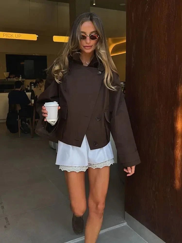 Ahimsa Cropped Trench Coat