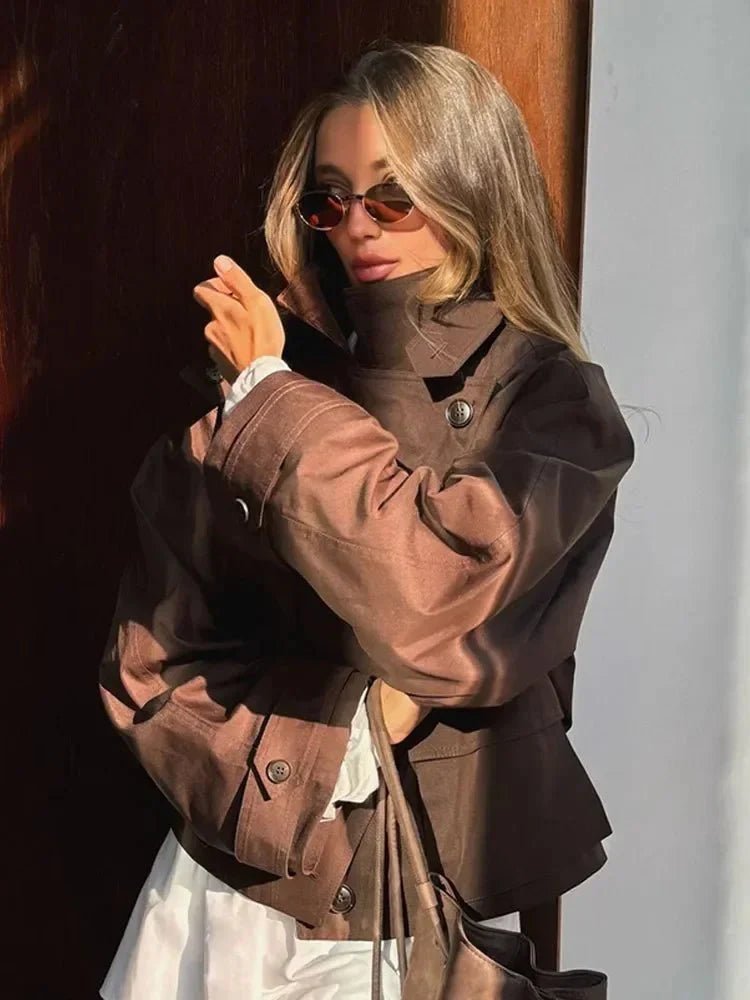 Ahimsa Cropped Trench Coat