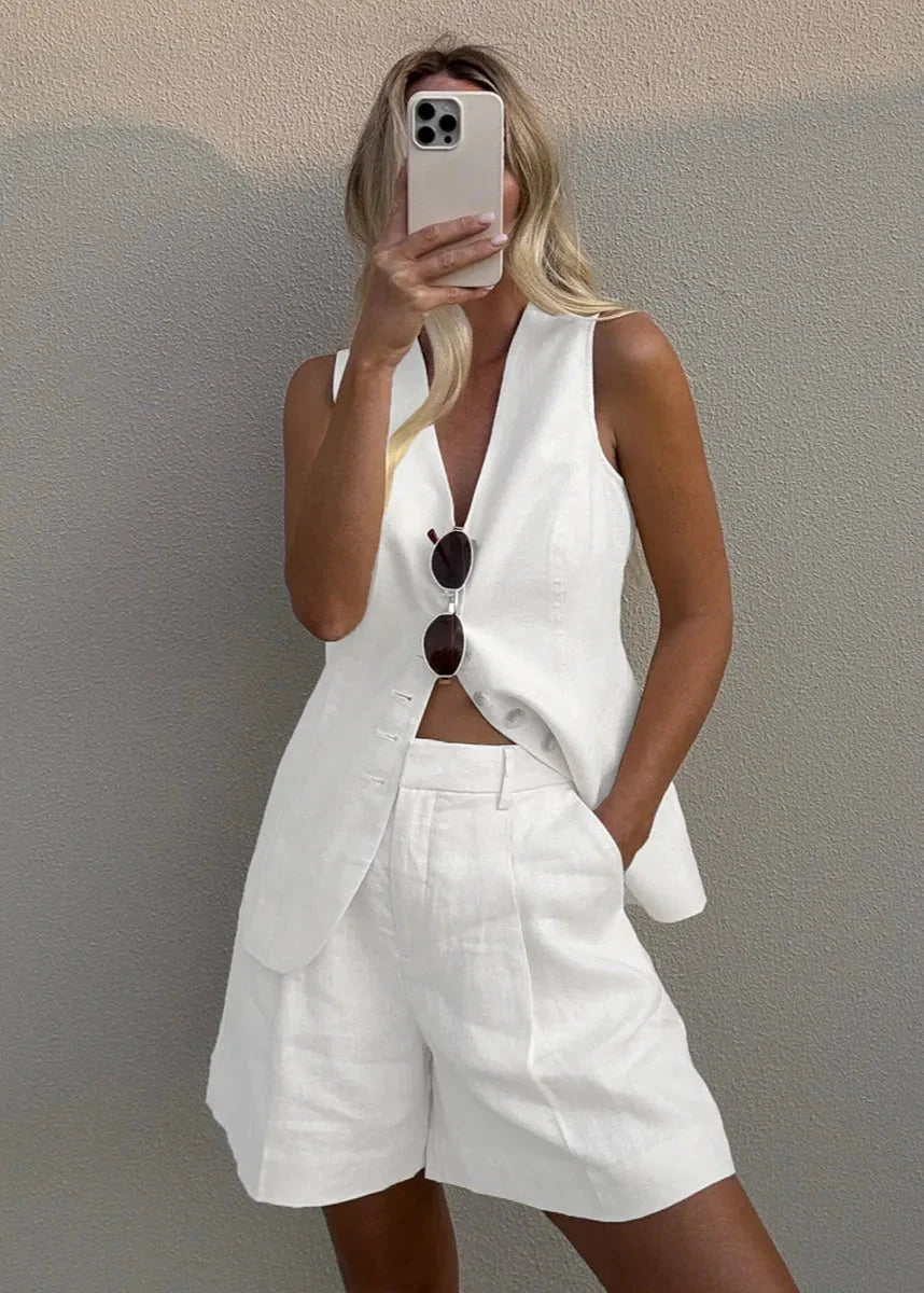Bea Tailored Vest and Shorts Set