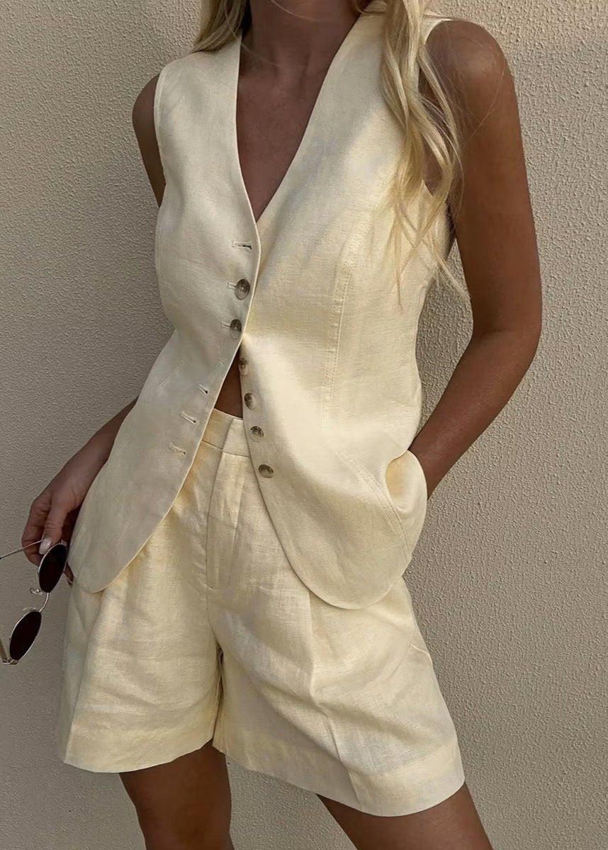 Bea Tailored Vest and Shorts Set