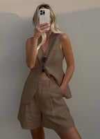 Bea Tailored Vest and Shorts Set
