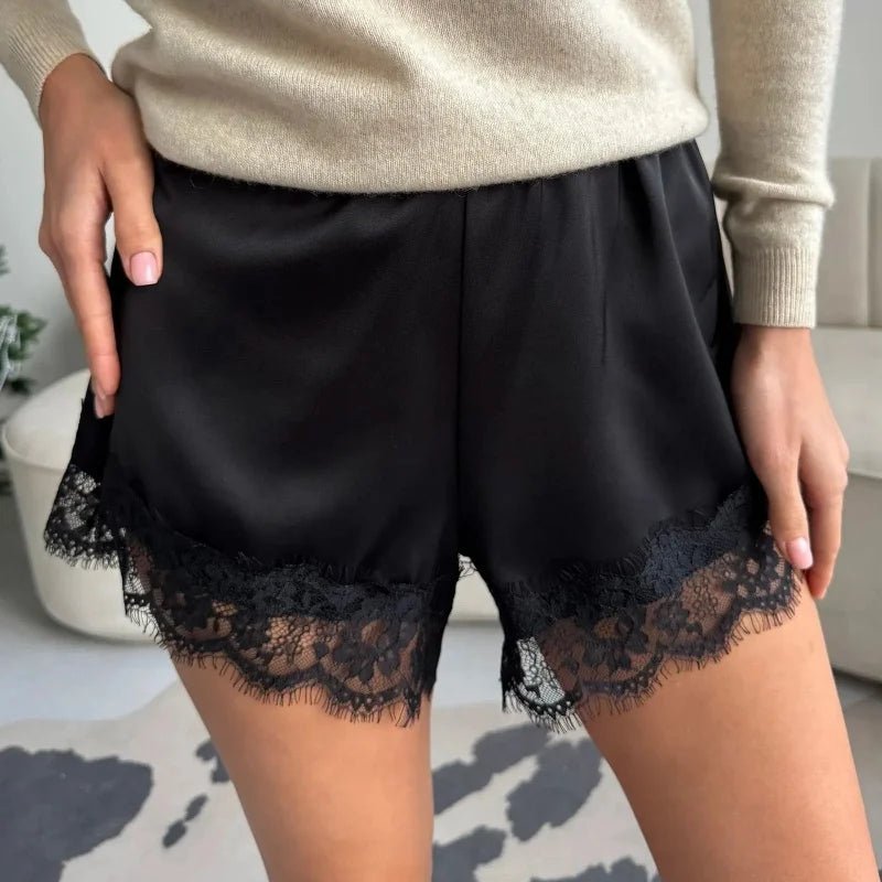 Veronica Satin Lace Shorts