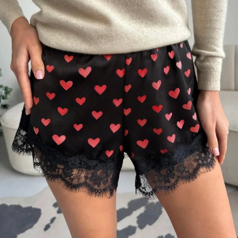 Veronica Satin Lace Shorts