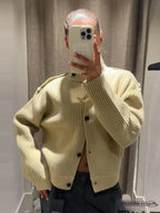 Ahiwa Stand Collar Knitted Cardigan