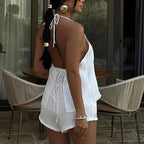 Vita Lace-Up Shorts Set
