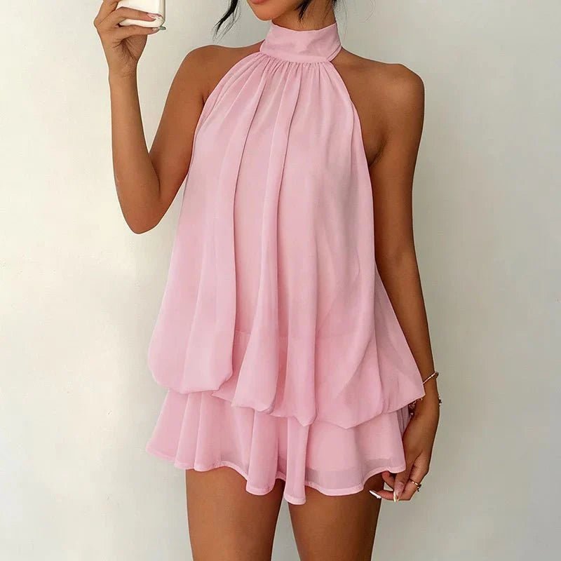 Viviana Halter Backless Mini Dress
