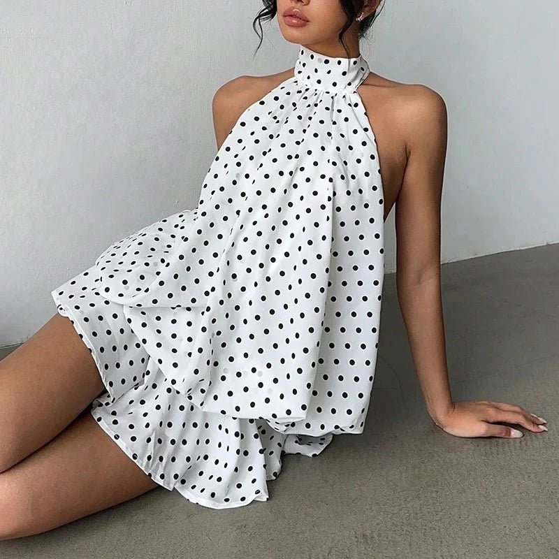 Viviana Halter Backless Mini Dress