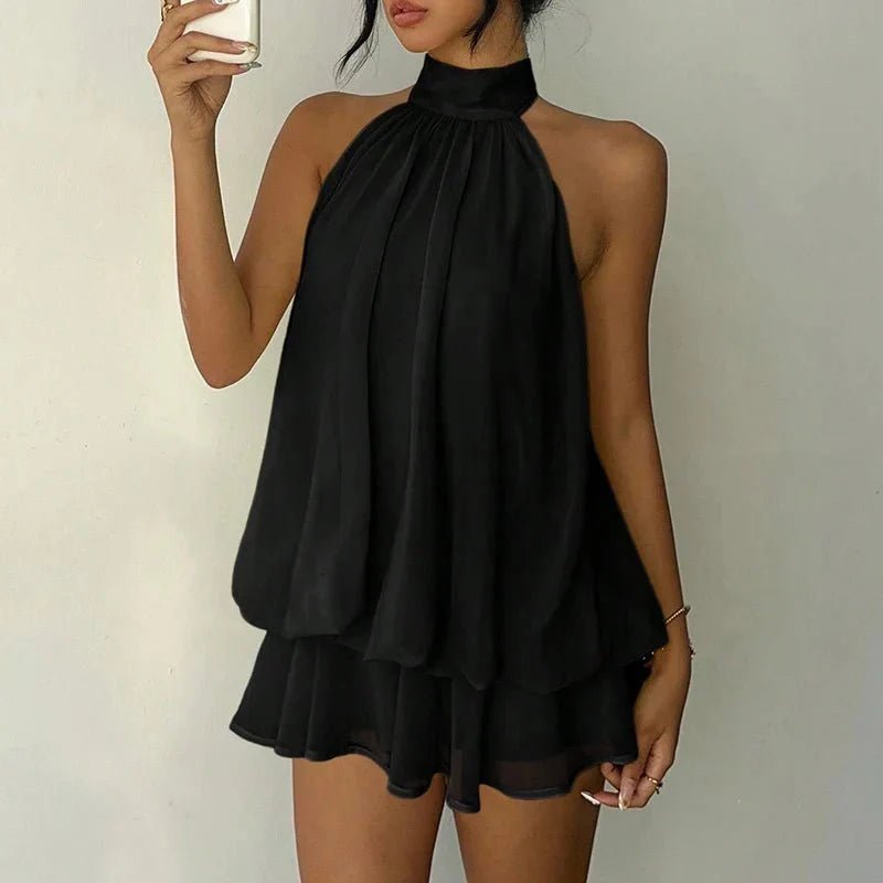 Viviana Halter Backless Mini Dress