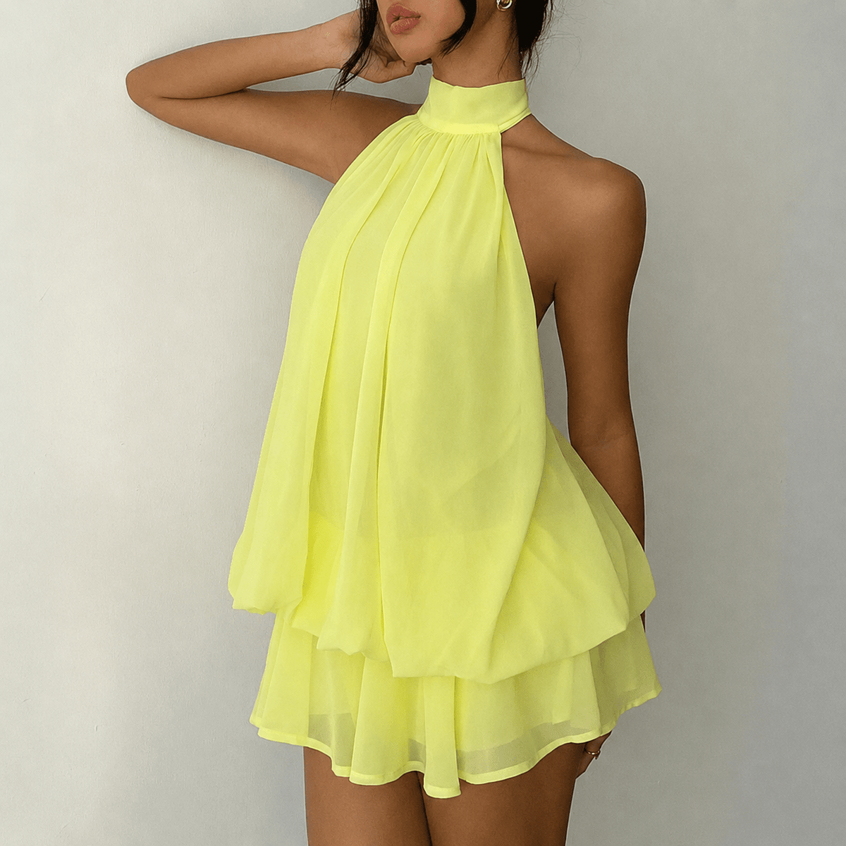 Viviana Halter Backless Mini Dress