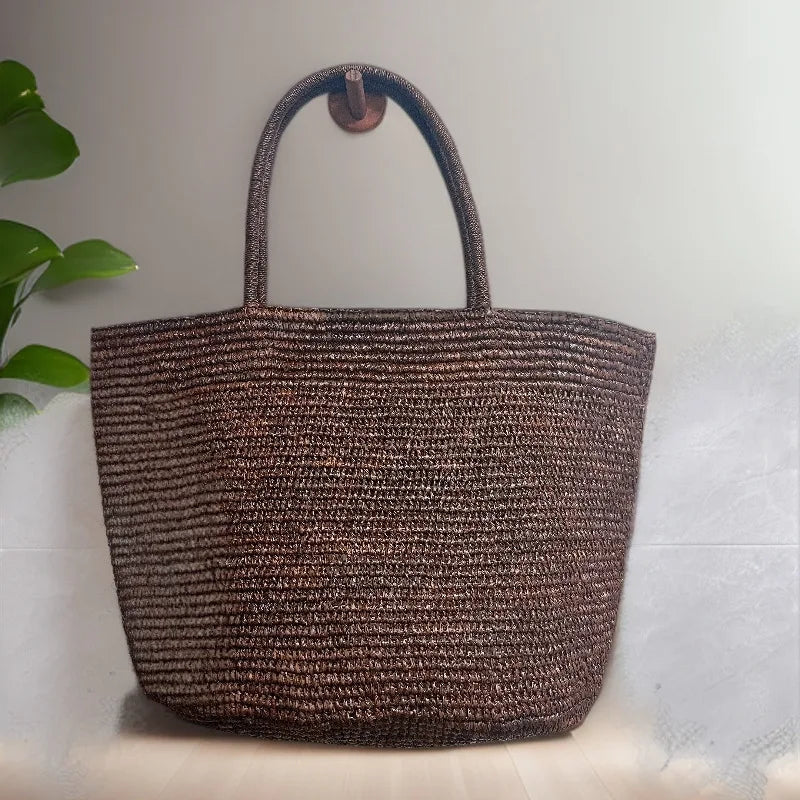 Sara Handwoven Rattan Tote