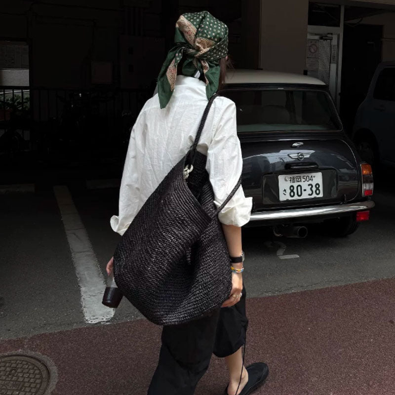 Sara Handwoven Rattan Tote
