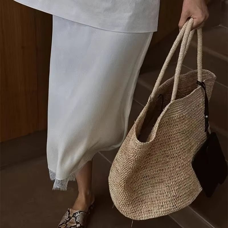 Sara Handwoven Rattan Tote