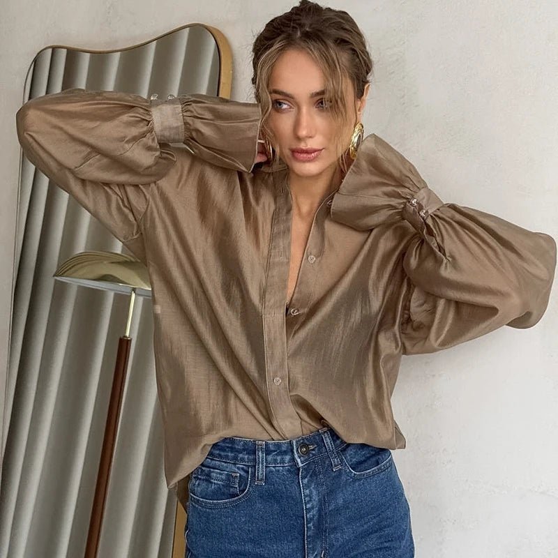 Amelie Long Sleeve Sheer Blouse