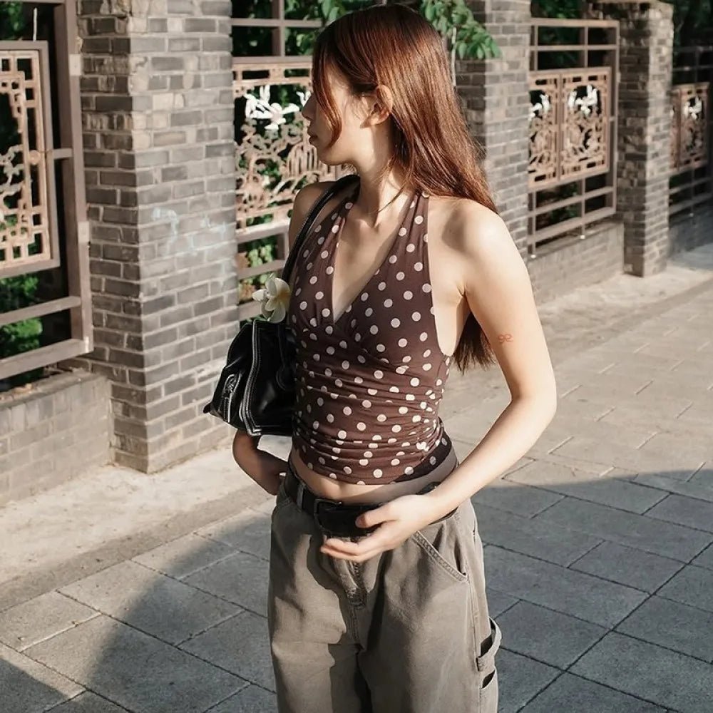 Wren Polka Dot Off-Shoulder Tank Top