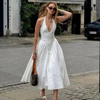 Ximena Deep Neck Maxi Dress