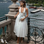 Ximena Deep Neck Maxi Dress
