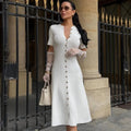 Yara Ribbed Button-Front Knit Dress