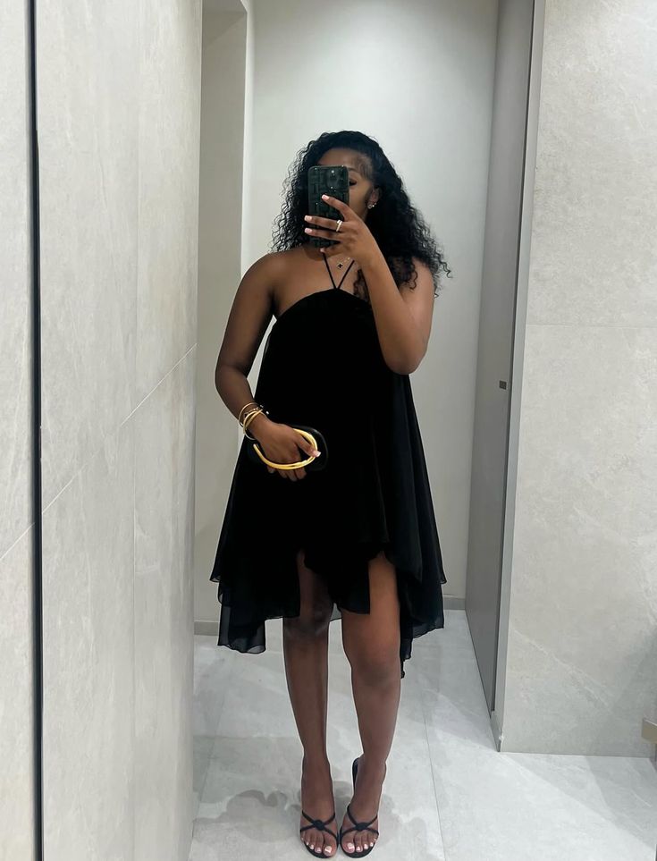 Yasmin Backless Halter Mini Dress