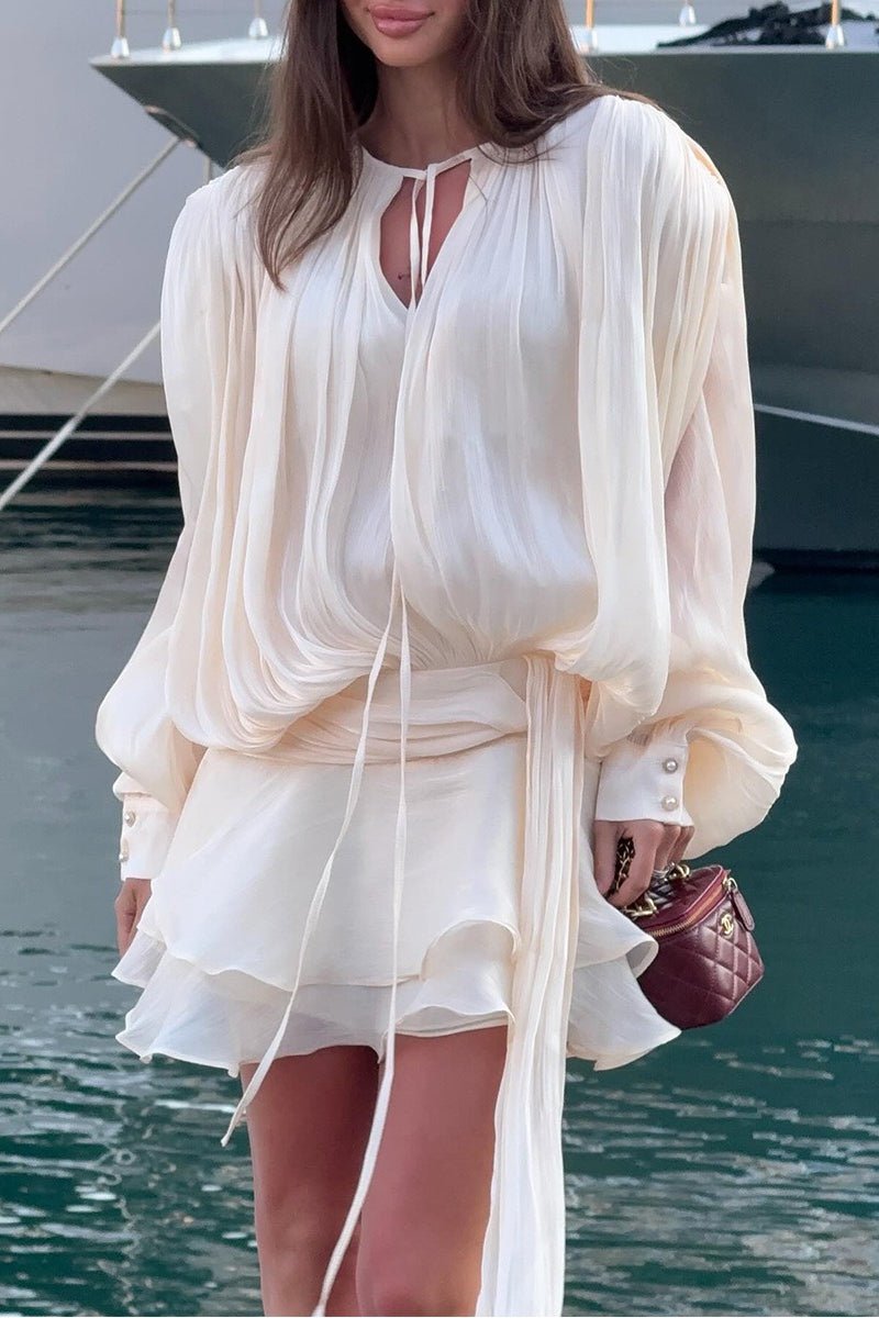 Yvanna Ruffled Chiffon Mini Dress