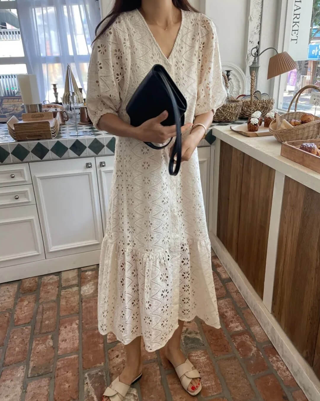Zelia V-Neck Embroidered Maxi Dress