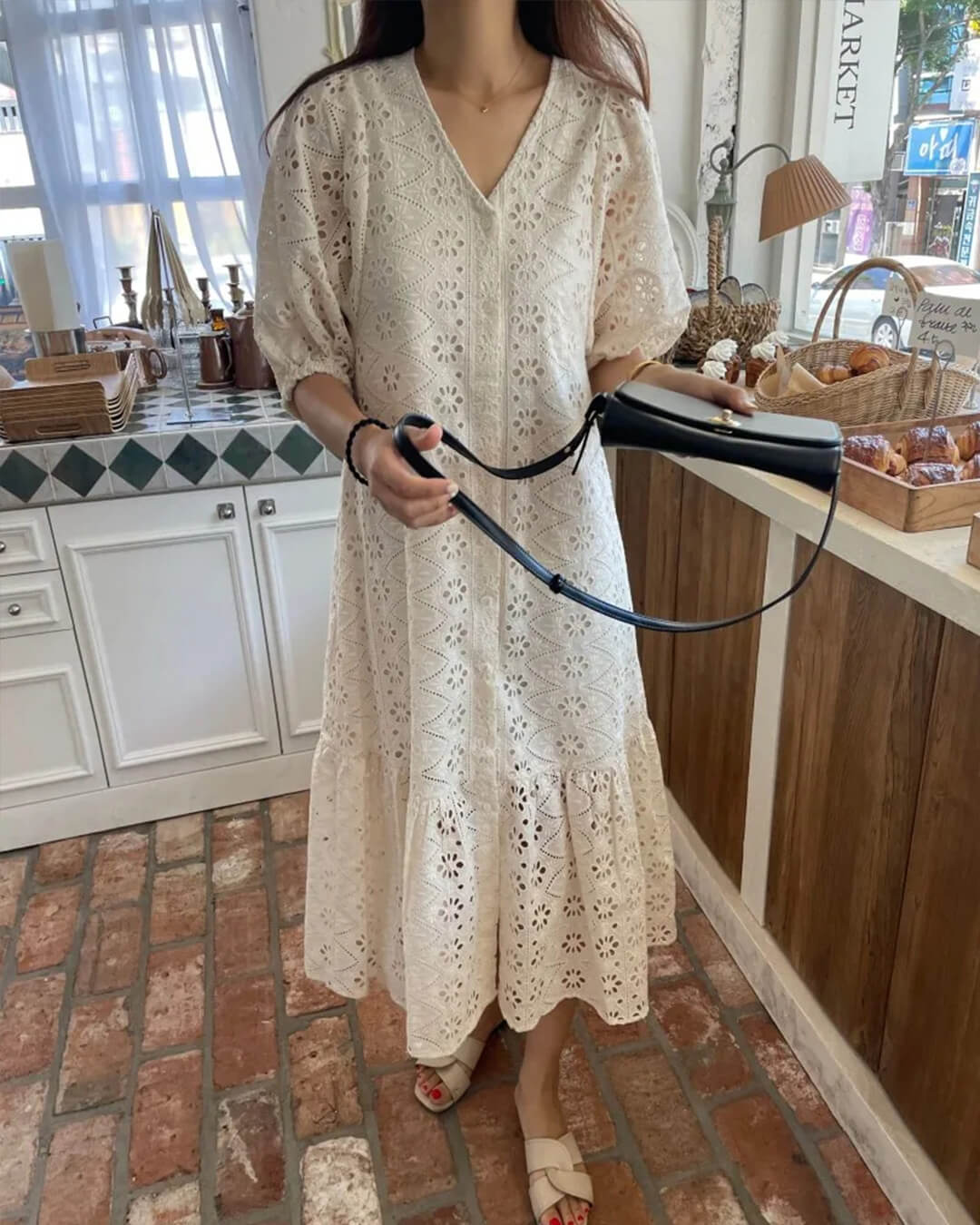 Zelia V-Neck Embroidered Maxi Dress