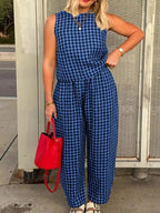 Zinnia Plaid Vest and Pants Set