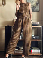 Zinnia Plaid Vest and Pants Set